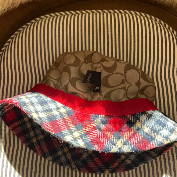 coach plaid wool bucket hat size small - Picture 2 of 8